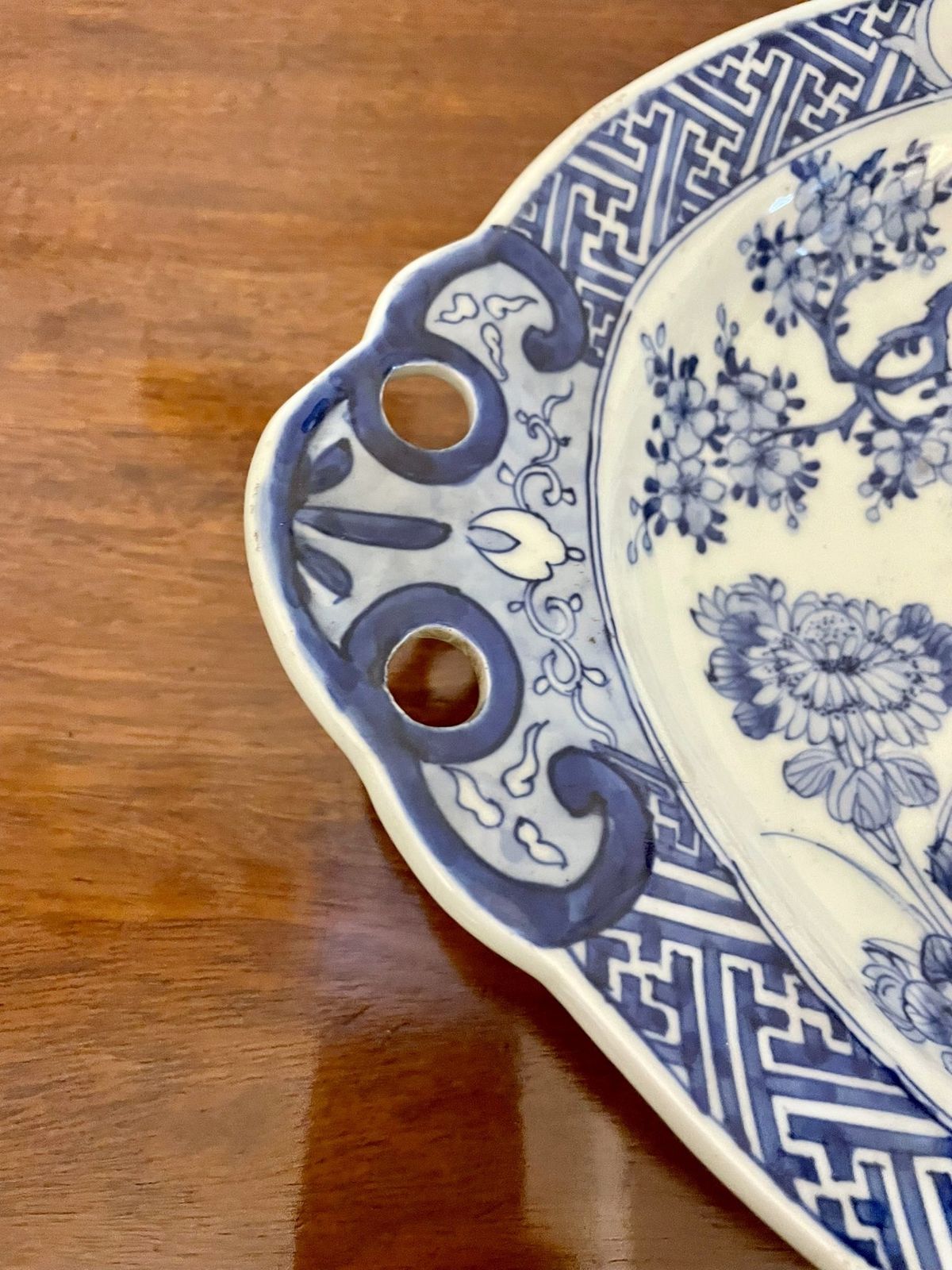 photo vinterior Unusual Antique Quality Japanese Blue And White Imari Dish