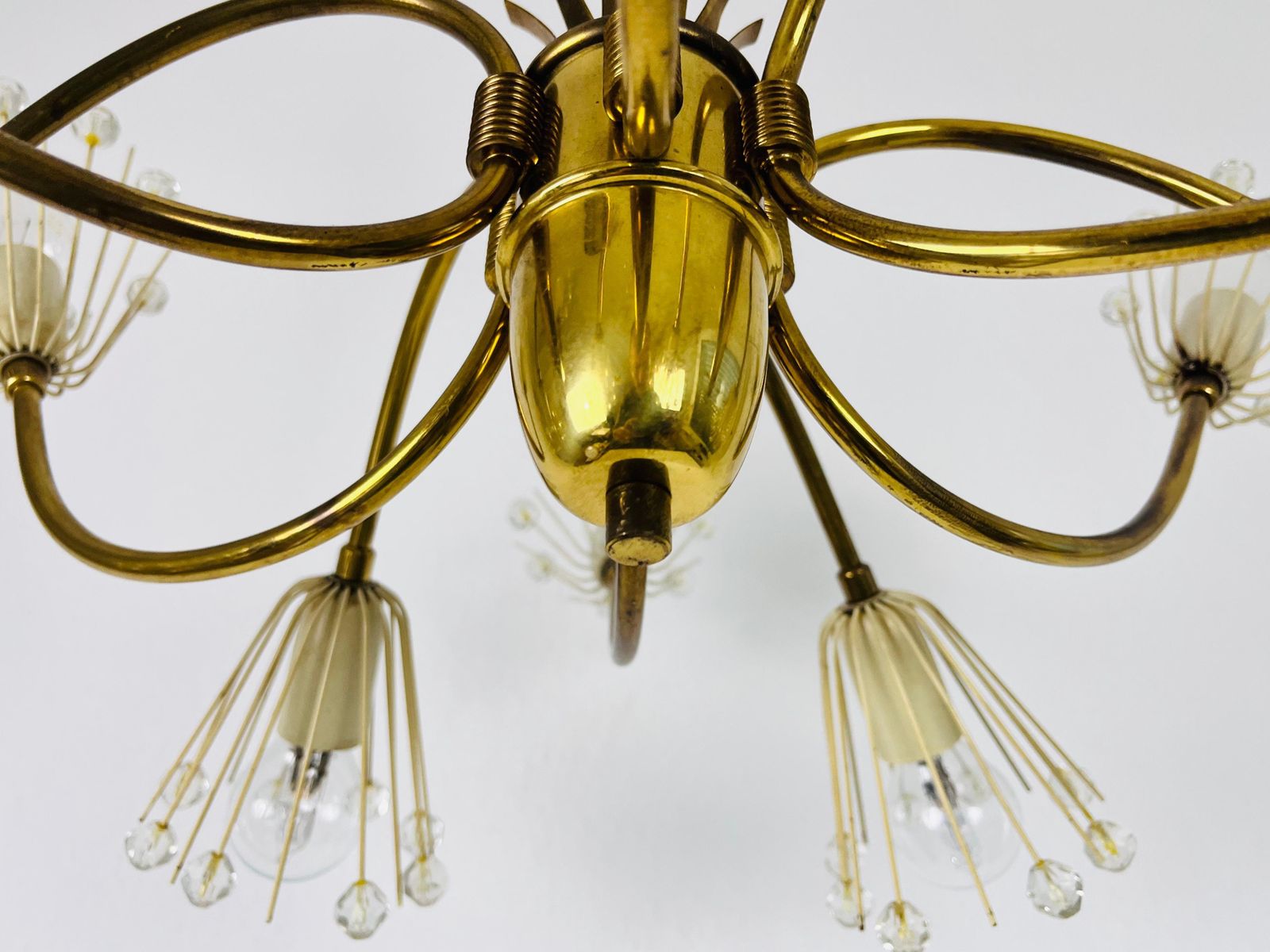 Lighting Glass And Brass Chandelier By Emil Stejnar For Rupert Nikoll, 1960s photo