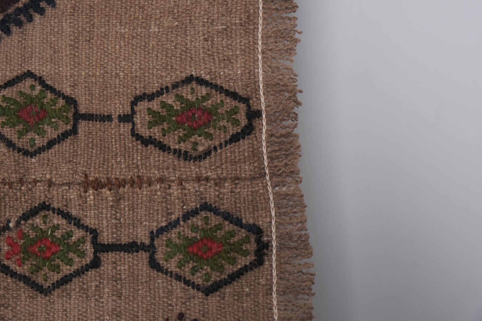 Vintage Embroidery Geometric Turkish Kilim Rug 4'10'' X 9'9'' photo furniture