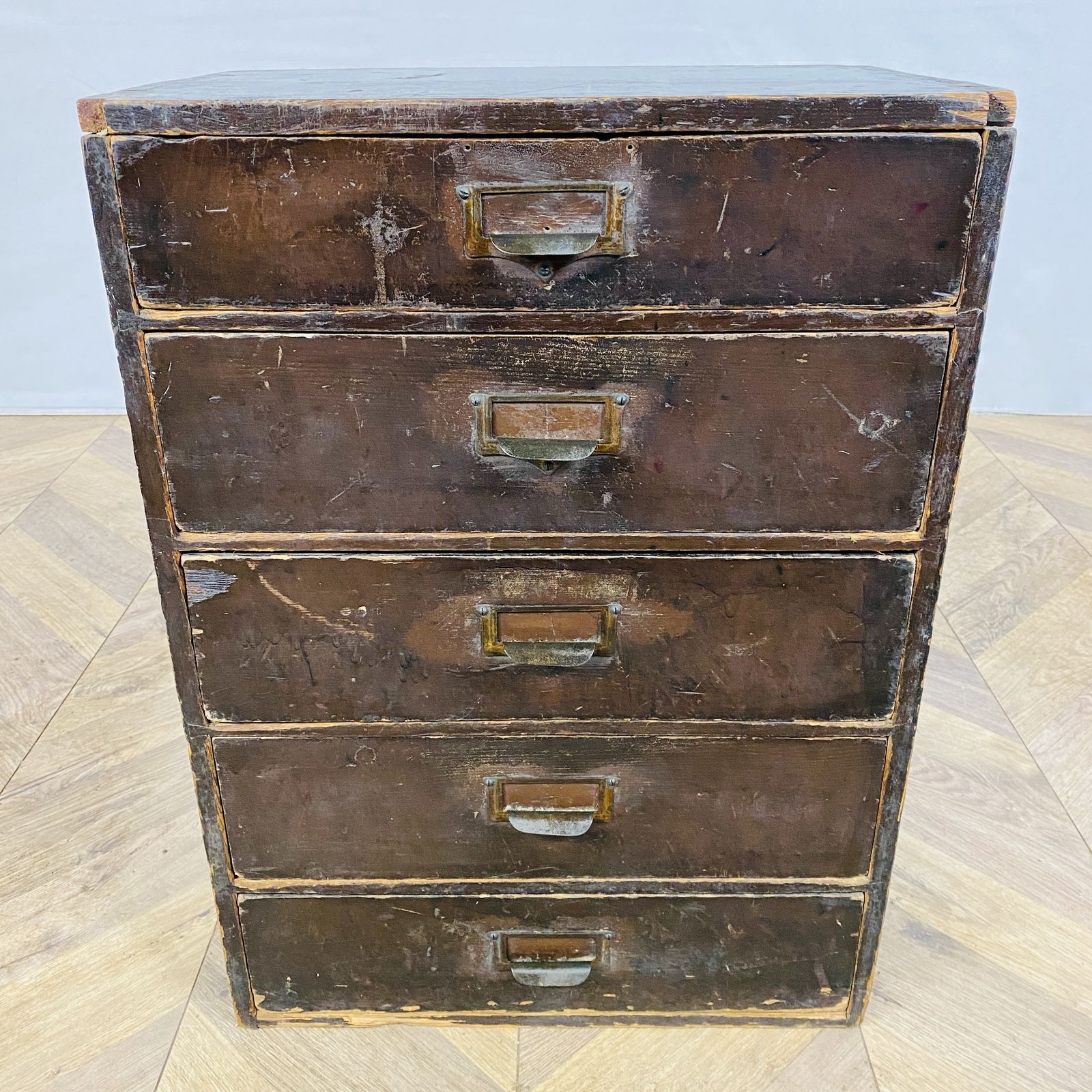 photo furniture Industrial Small Pine Drawers, 1920s