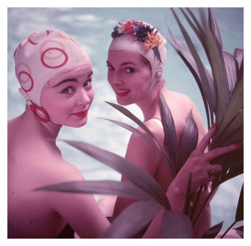 Swimming Caps 16x16" Archival Pigment Print