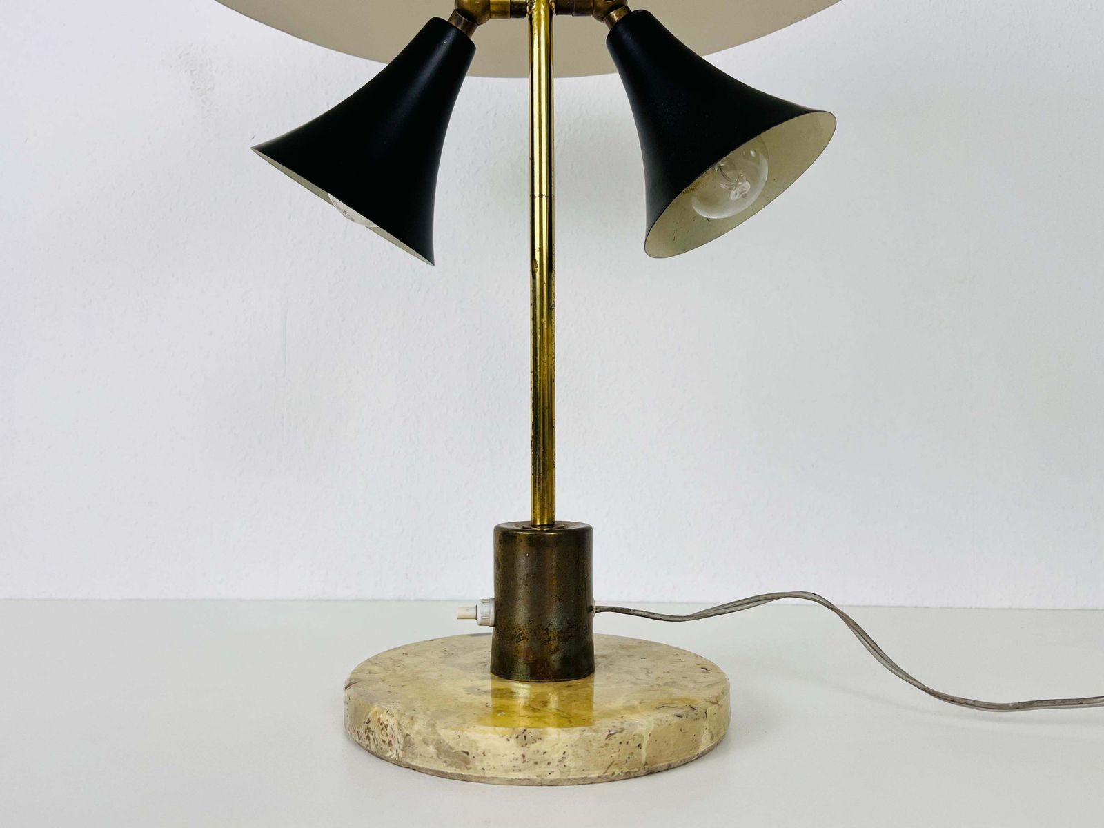 Italian Marble Base And Brass Table Lamp, 1960s, Italy photo furniture