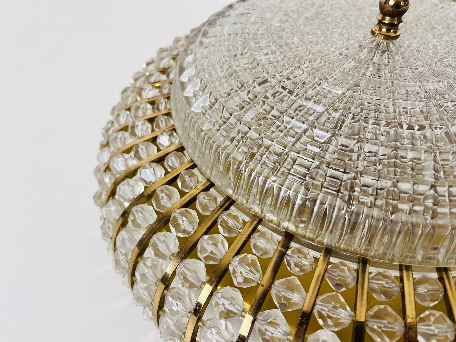 Glass And Brass Flush Mount By Emil Stejnar For Rupert Nikoll, 1960s photo 1117.0