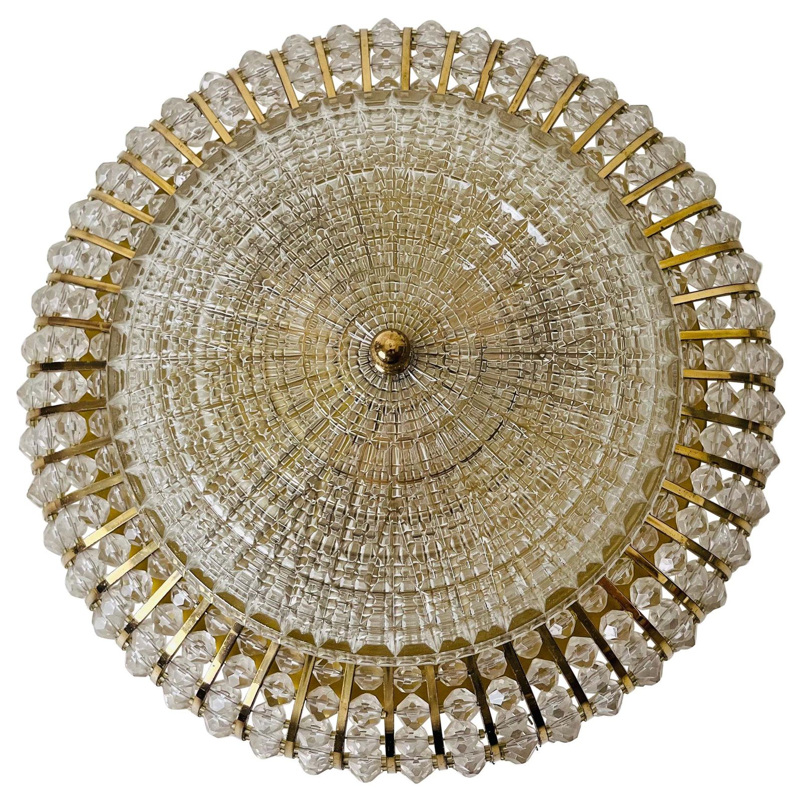 Lighting Glass And Brass Flush Mount By Emil Stejnar For Rupert Nikoll, 1960s photo