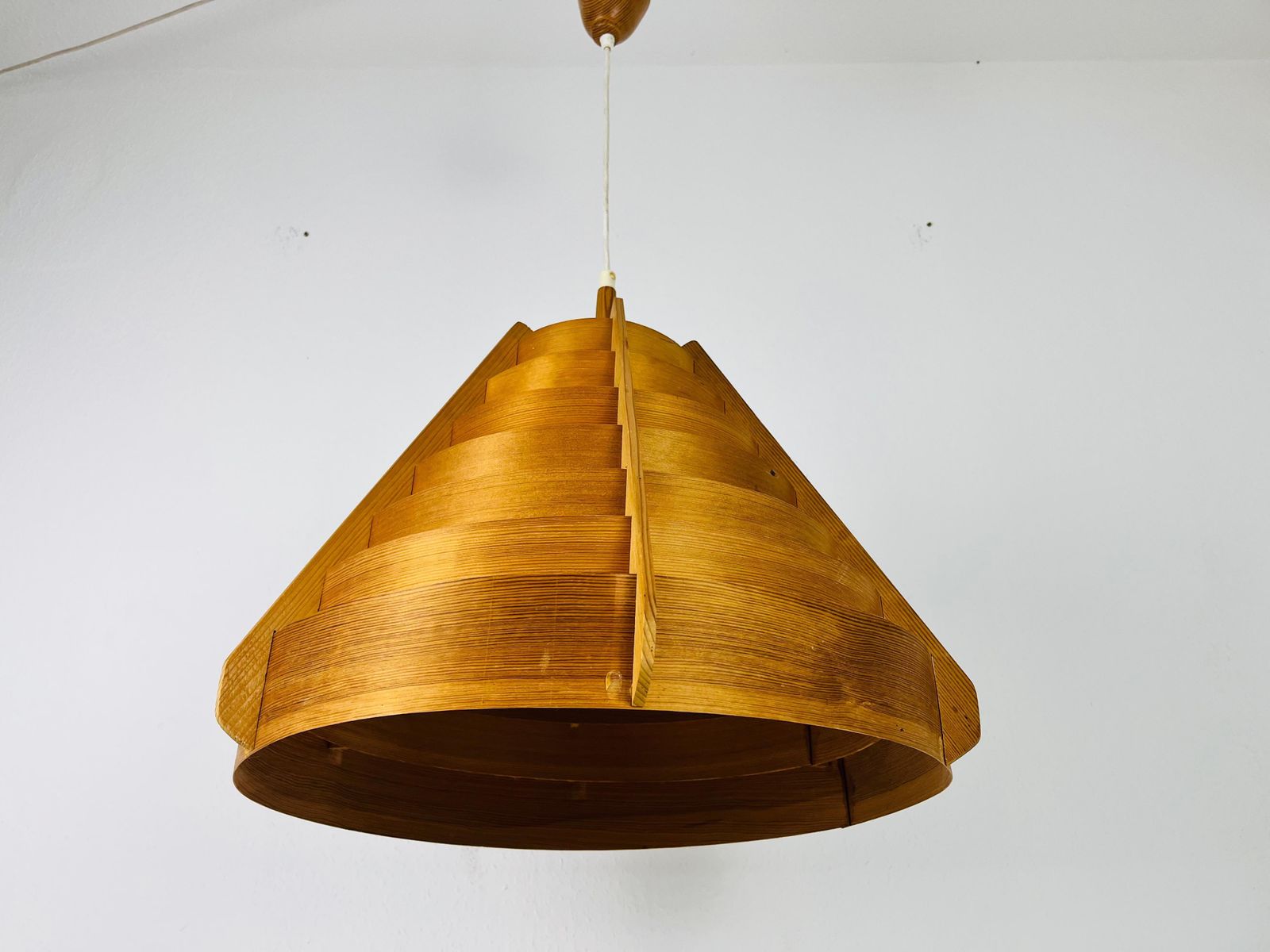Mid Century Wooden Pendant Lamp By Hans Agne Jakobsson, Sweden, 1960s photo furniture