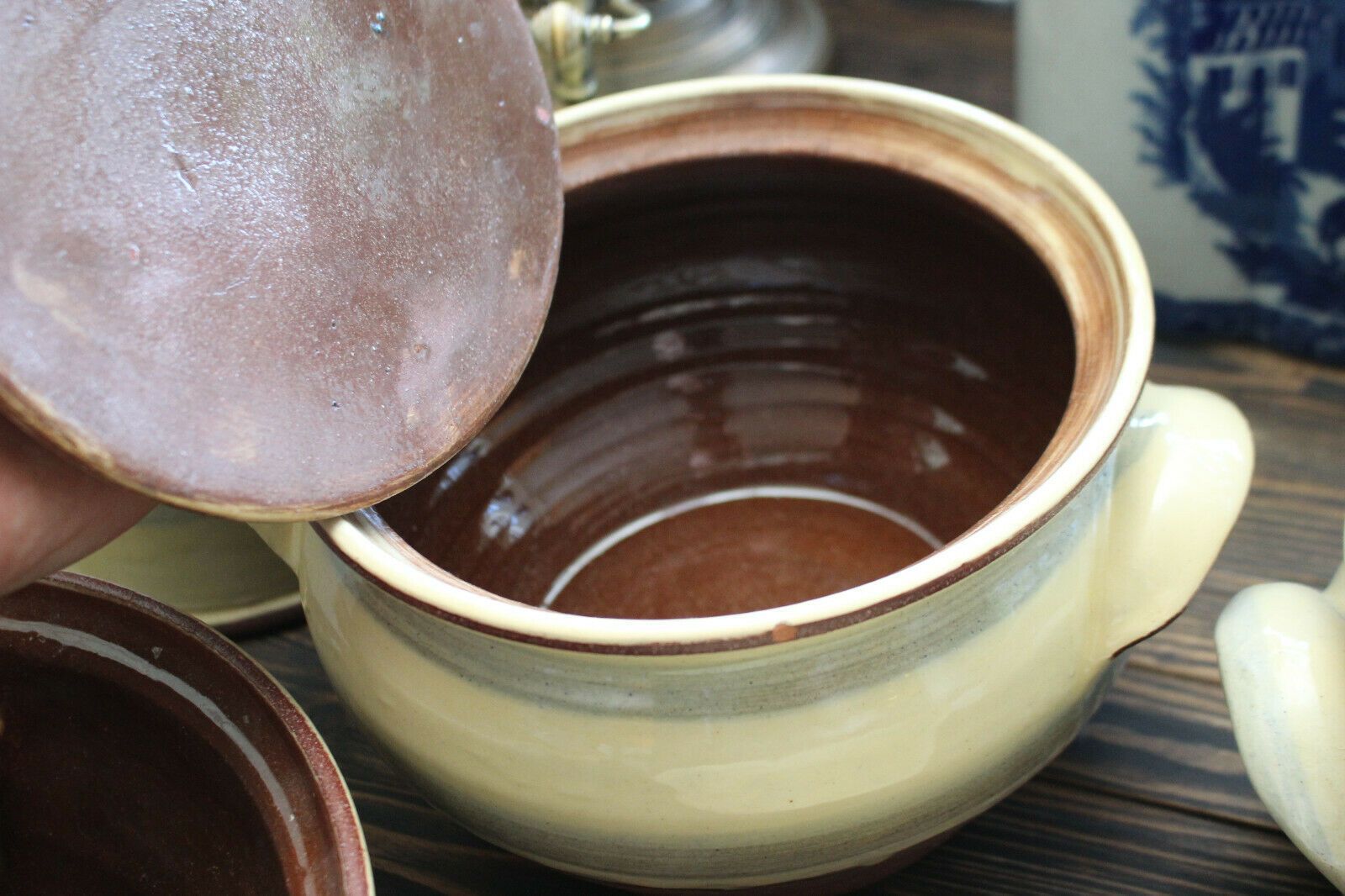 A Quality Set Of Hand Thrown Earthenware Cooking Pots And Vessels, Tagine Etc photo vinterior