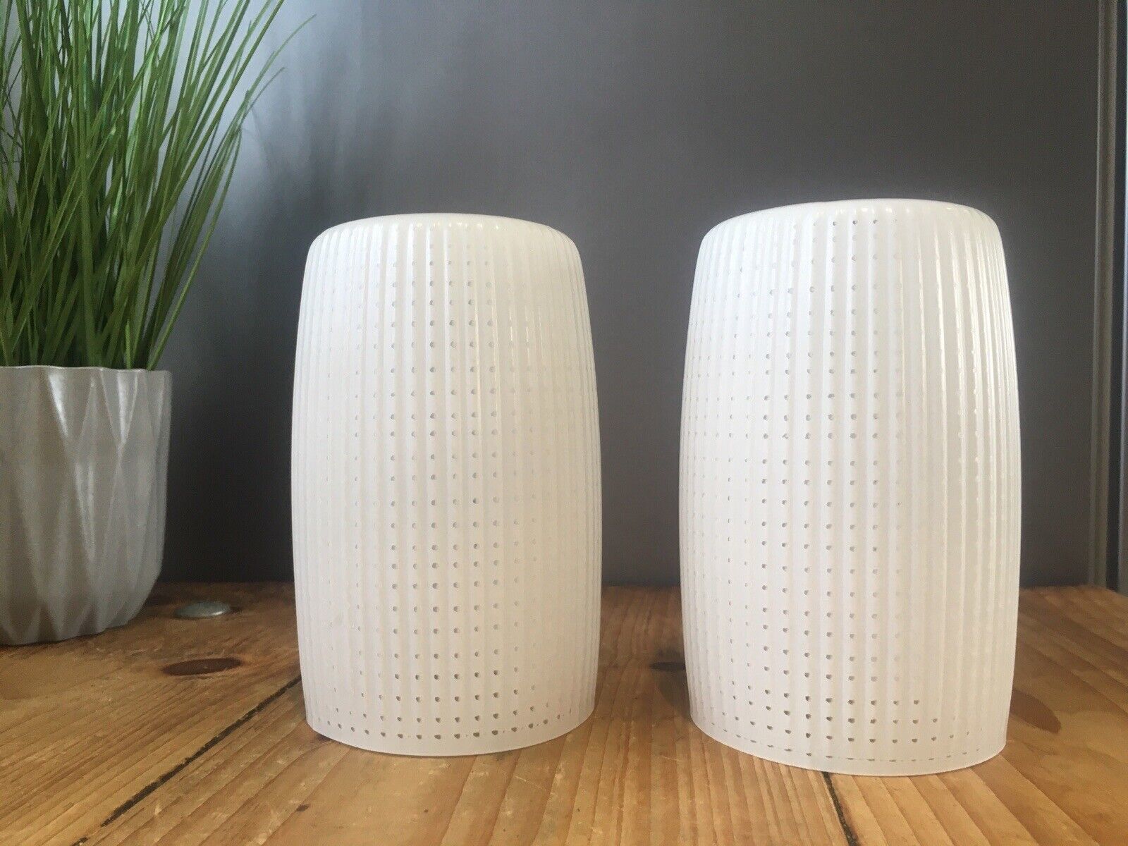70's Rippled Op Art Dotted Textured Glass Lamp Shade Vintage Retro Space Age 60s photo vintage