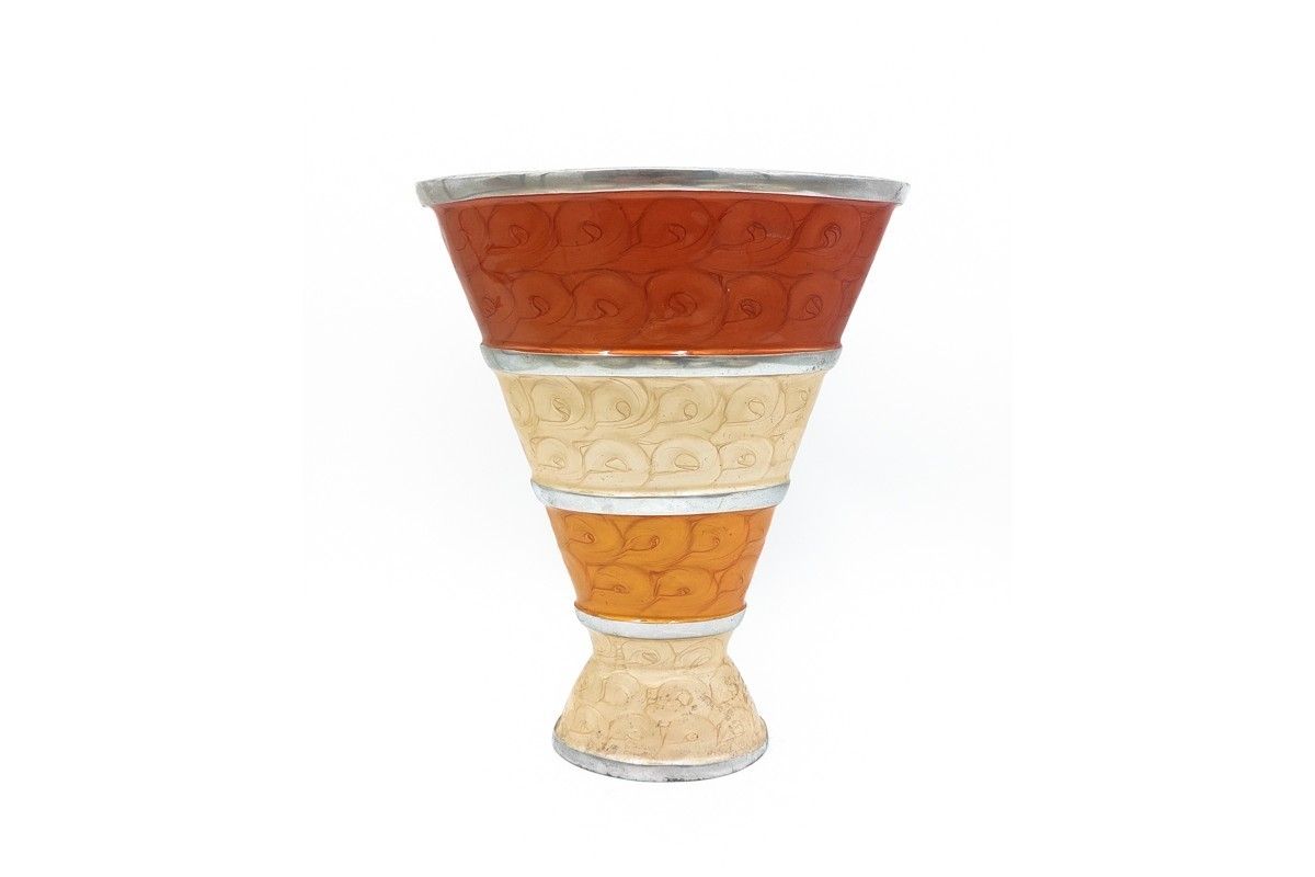Metal Vase, Poland, 1970s, Vintage