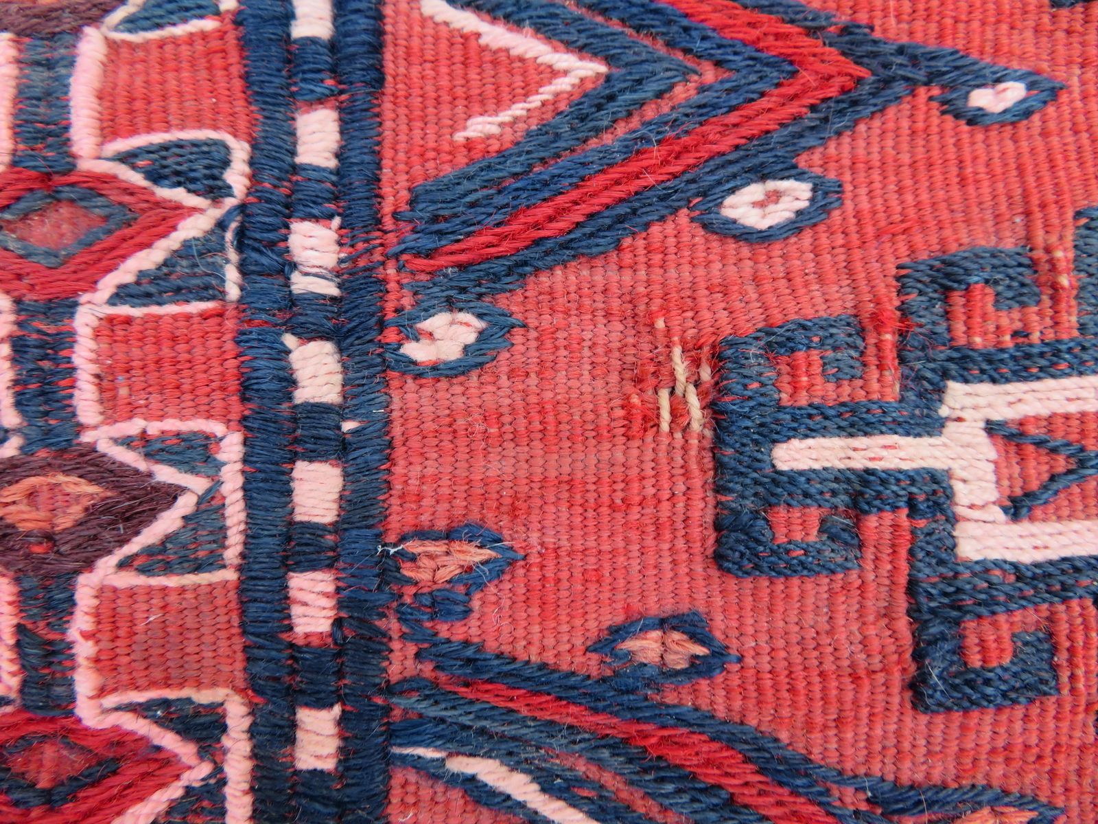 Early Antique Saryk Tekke Turkmen Chuval.Complete With Back.Flat Woven Details. Mid 19th Century . photo for sale