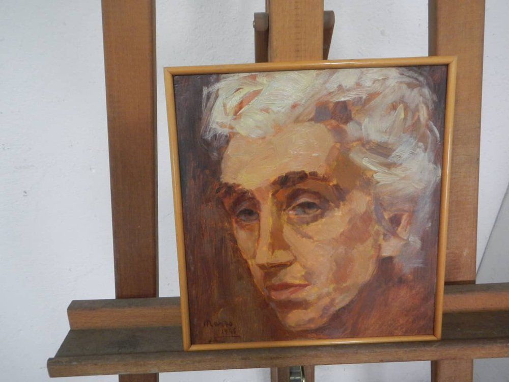 Mina Anselmi, Face Of Donna Marzo, 1946, Oil On Plywood, Framed