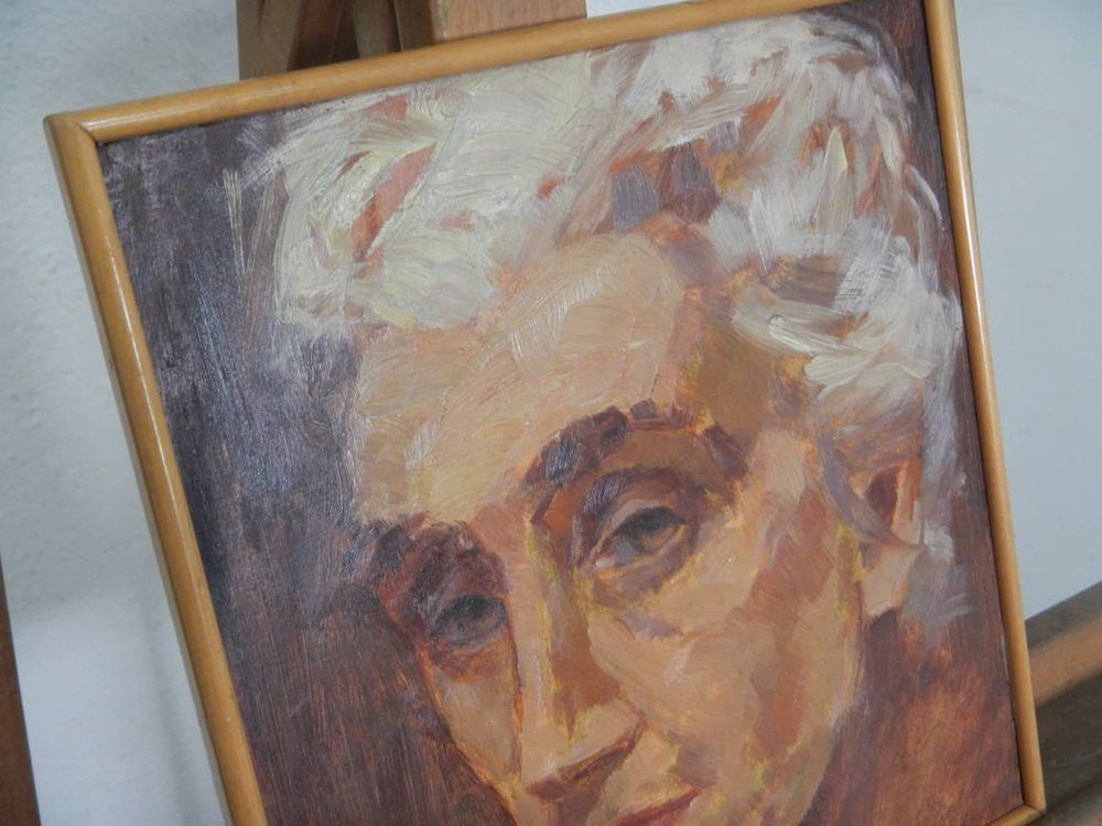 Mina Anselmi, Face Of Donna Marzo, 1946, Oil On Plywood, Framed photo Art