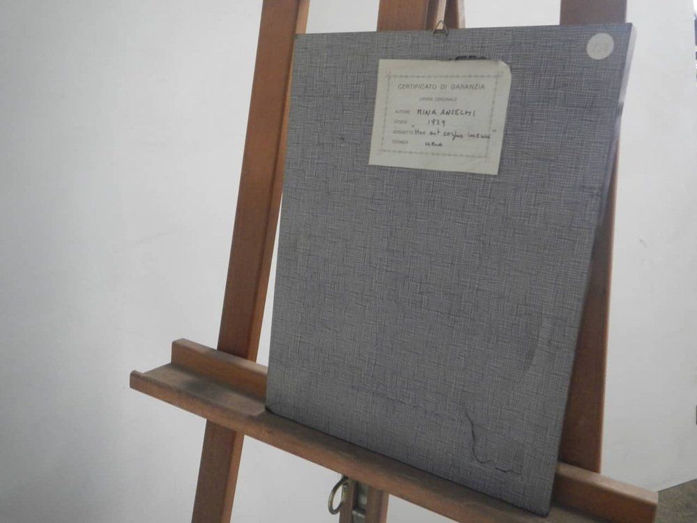 photo for sale Mina Anselmi  Hoc Est Corpus Meum  1939  Charcoal Drawing  Framed