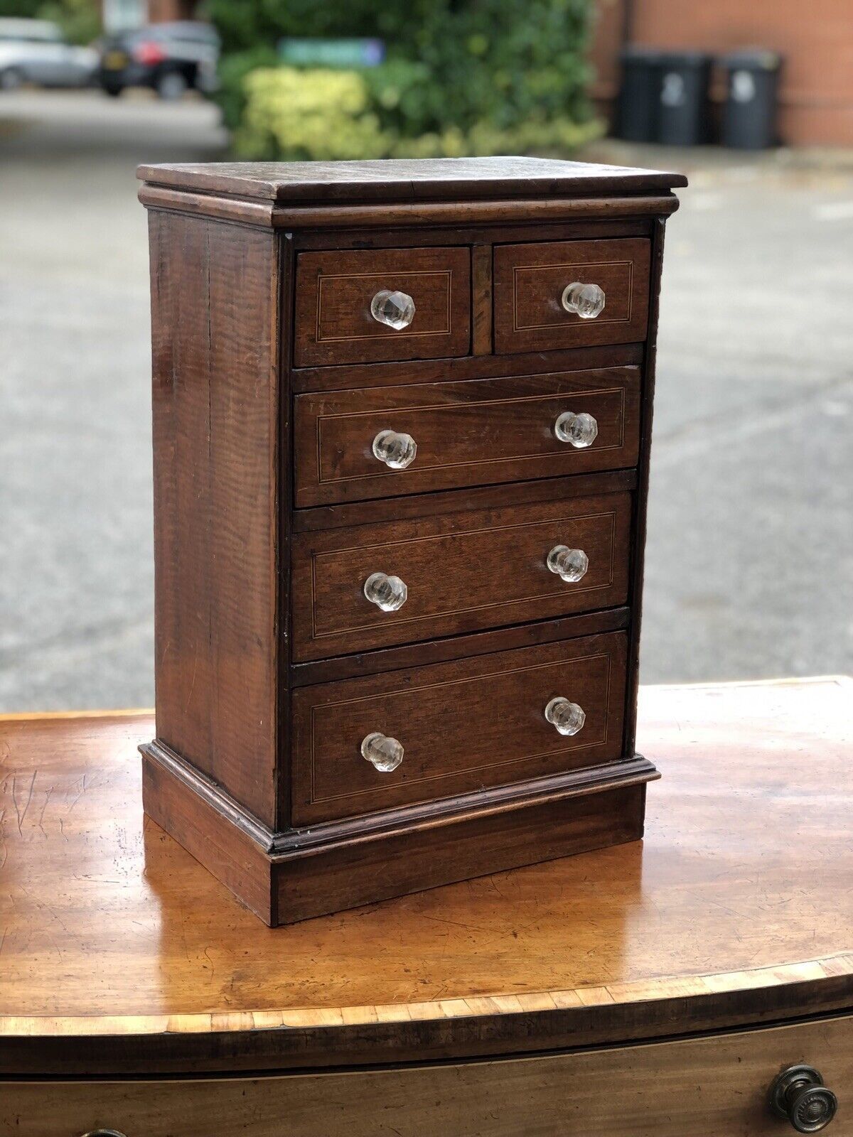 photo vintage Victorian Set Of Table Top Jewellery/ Collectors Drawers.