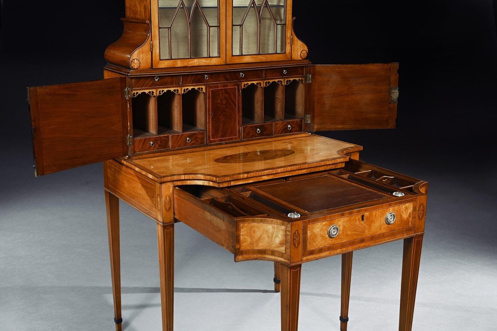 An Important 18th Century George III Satinwood And Sabicu Writing Cabinet photo furniture