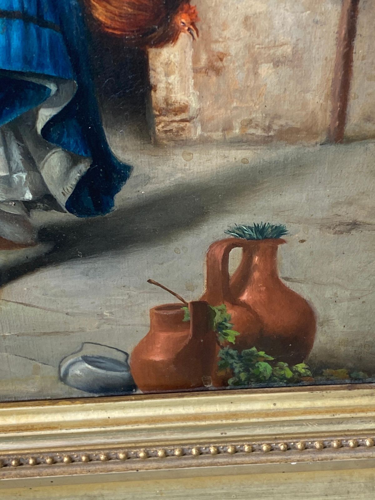 photo furniture Authentic 19th Century Oil Painting, Italy, Attributed To Guiseppe Guzzardi