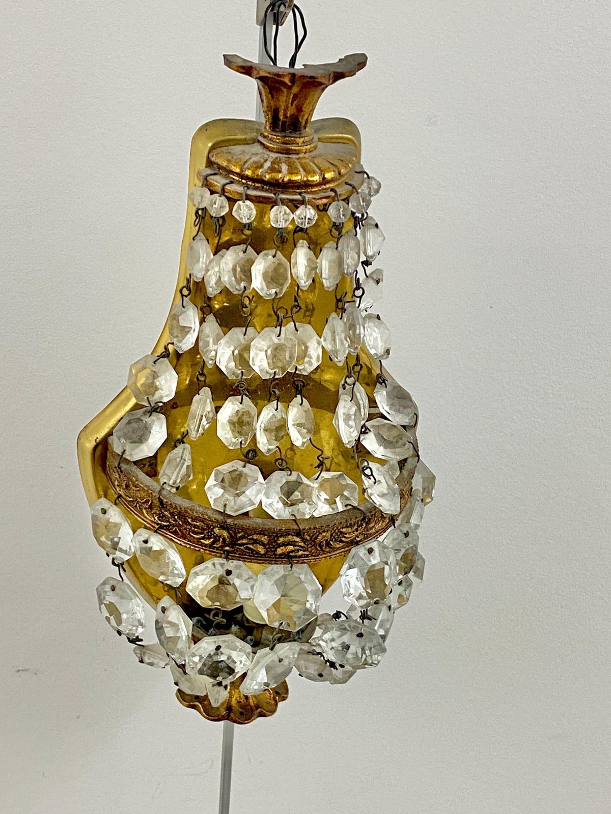 photo furniture Sconce In Metal And Brass, Glass, Guilt Color, France Early 20th Century