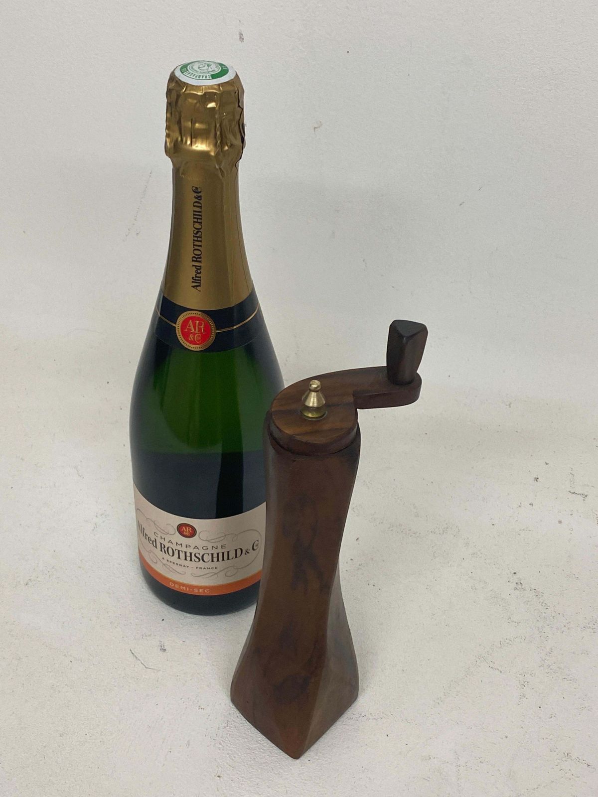 Old Pepper Mill In Olive Wood, Circa 1970, France photo buy