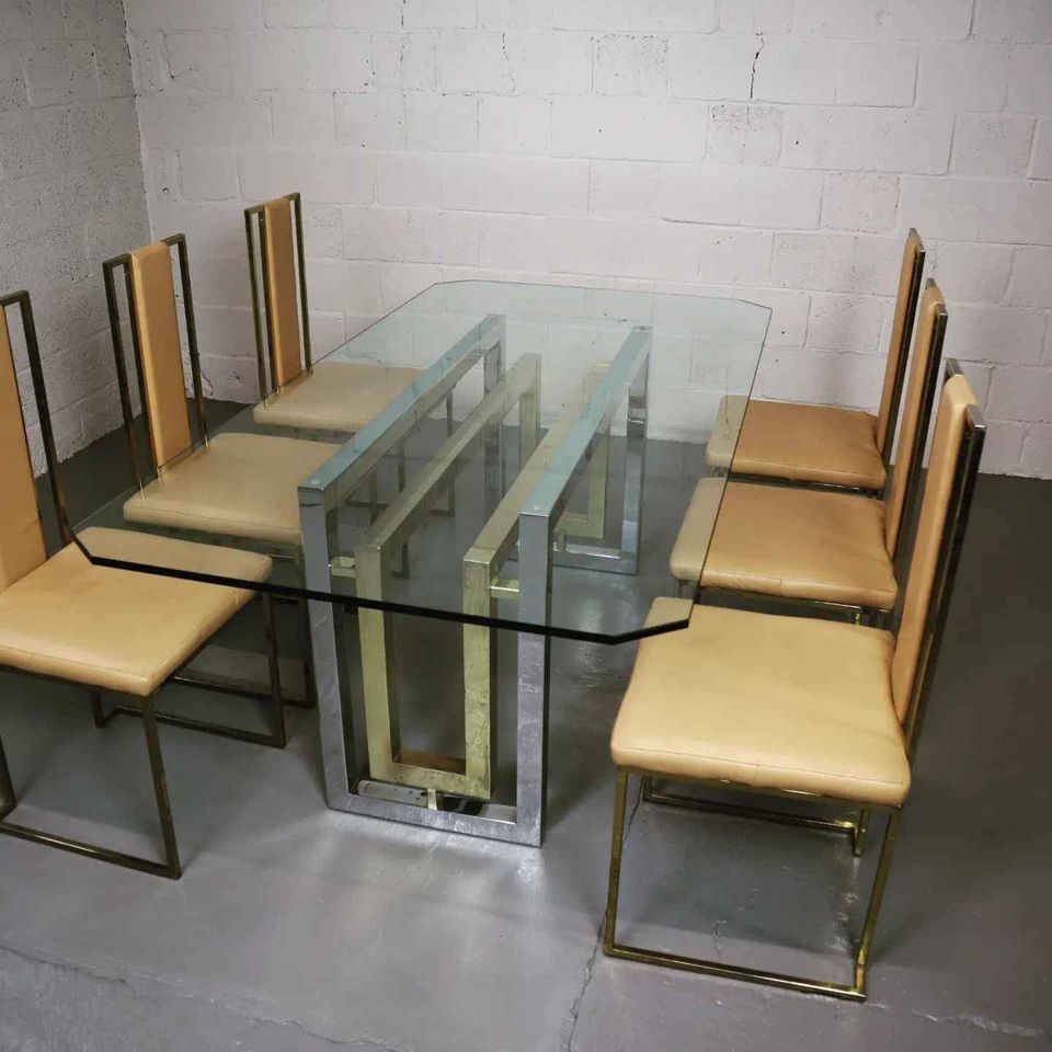 Italian Dining Room Set By Renato Zevi From The 70s photo vintage