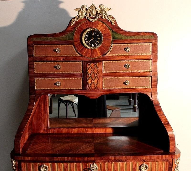 Small Cartonnier Buffet In Louis XV / Louis XVI Style Marquetry   Late 19th Century photo Furniture