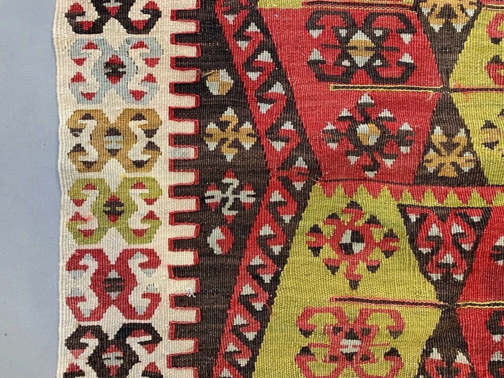 Small Vintage Turkish Kilim Rug 98x80 Cm Wool Kelim photo 235.0