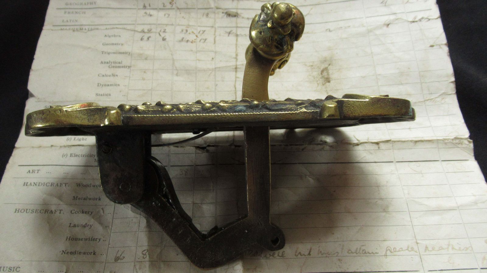 Ornate Scroll Brass Mechanical Door / Butler Bell Pull   Rococo photo Home Fixtures