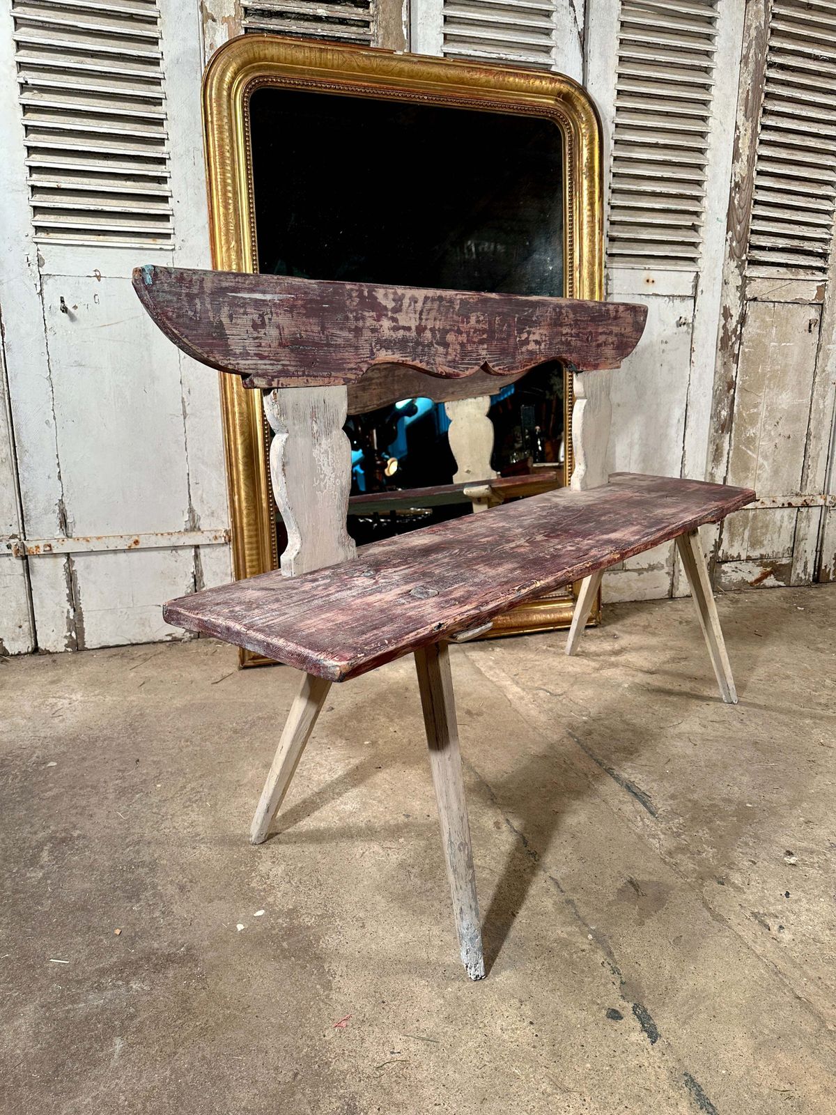 Beautiful Antique Swedish Gustavian Bench Original Dry Scraped Paintwork Circa 1800 photo furniture