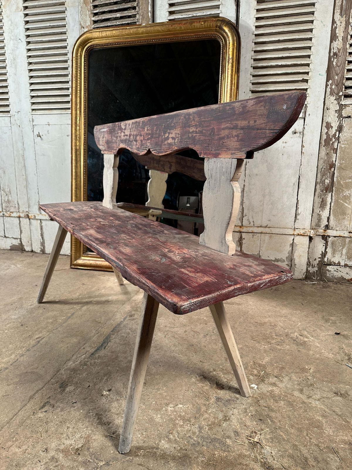 Beautiful Antique Swedish Gustavian Bench Original Dry Scraped Paintwork Circa 1800 photo Furniture