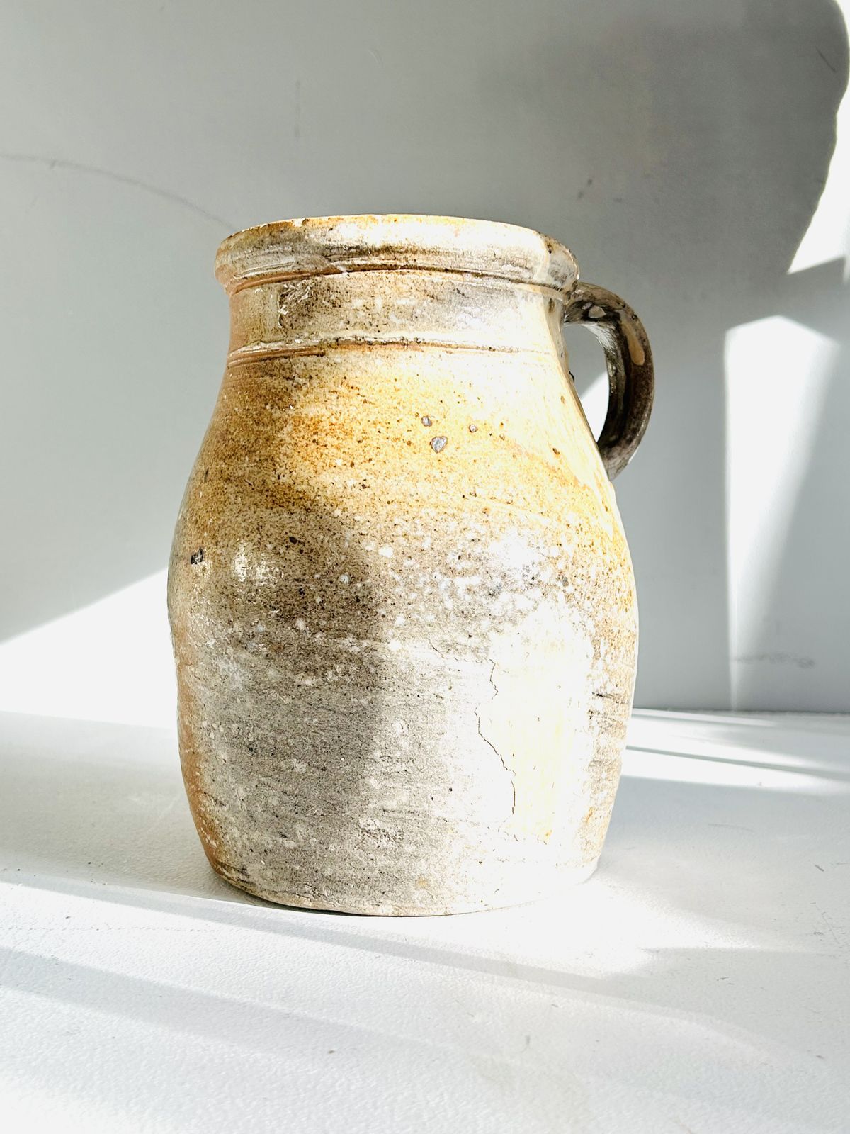 Antique French 19th Century Glazed Confit Pot / Jug/ Vase photo vinterior