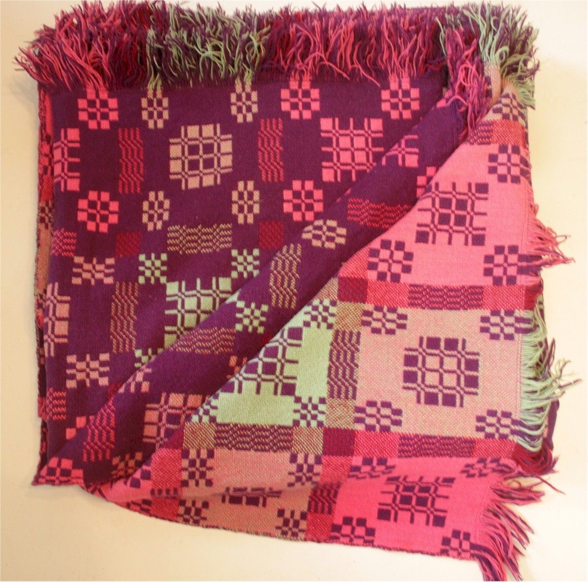 Vintage Double Welsh Blanket By Holytex photo Home Decor