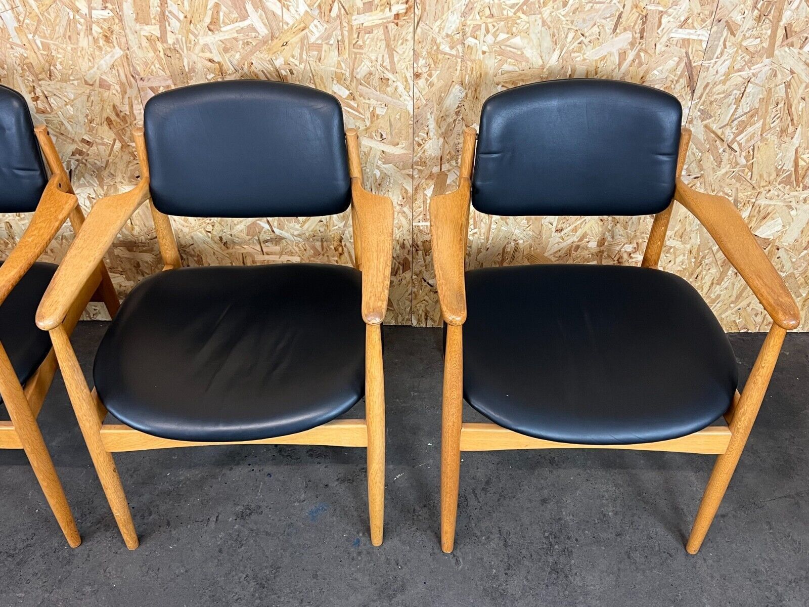 4x 60s 70s Dining Chair Arm Chair Danish Design Oak Denmark photo 1108.0