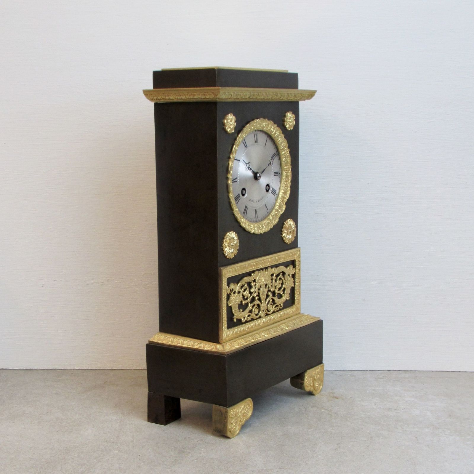Charles X Period Patinated Bronze And Gilt French Clock By Pons. photo Home Decor