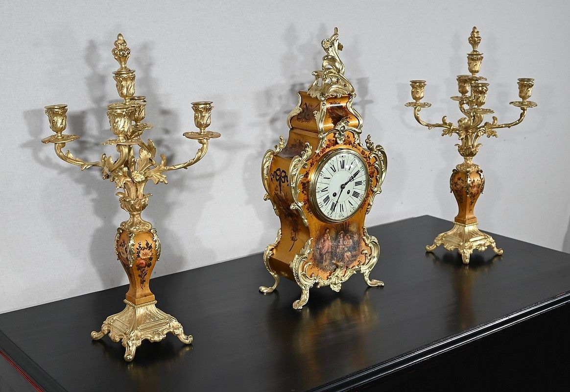 Important Gilt Bronze And Martin Varnish Fireplacetrim, Louis XV Style, 19th Century photo furniture
