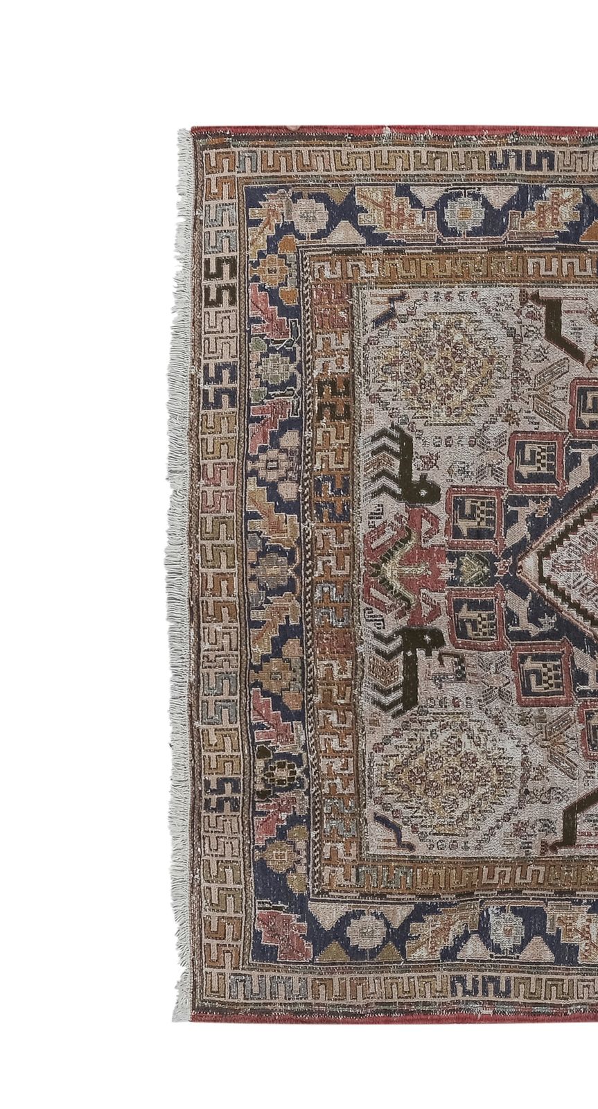 Distressed Turkish Animal Soumac Kilim Rug 3'8'' X 6'8'' photo 880.0