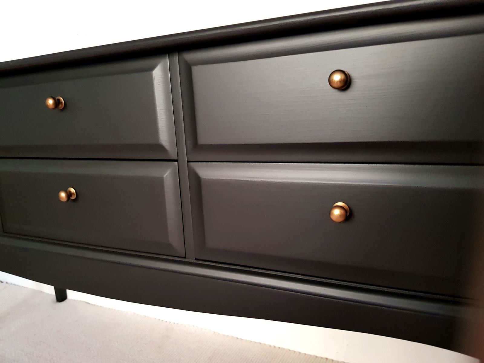 Stag Minstrel Painted Black Sideboard, Mahogany, Upcycled. photo for sale