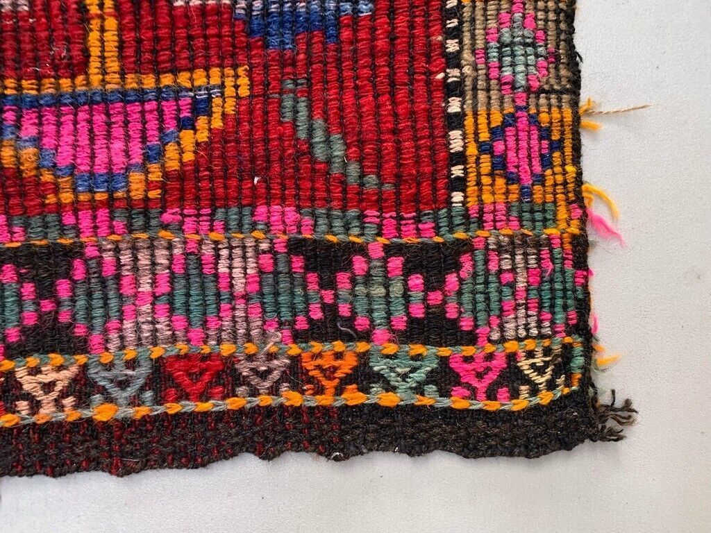 Medium Vintage Turkish Kilim Rug 114x104 Cm Wool Kelim, Square photo Textiles