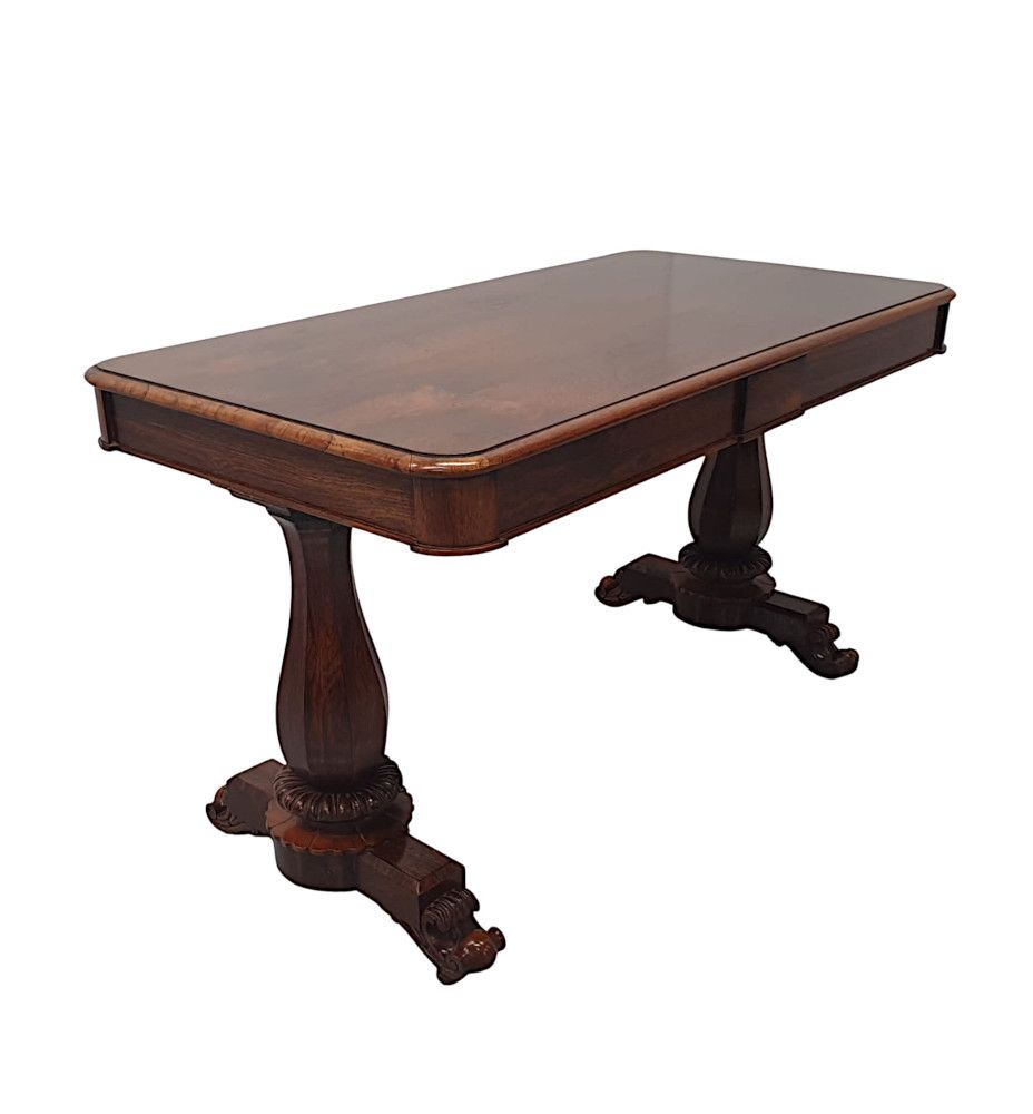A Fine 19th Century Irish Library Table In The Manner Of Williams And Gibton
