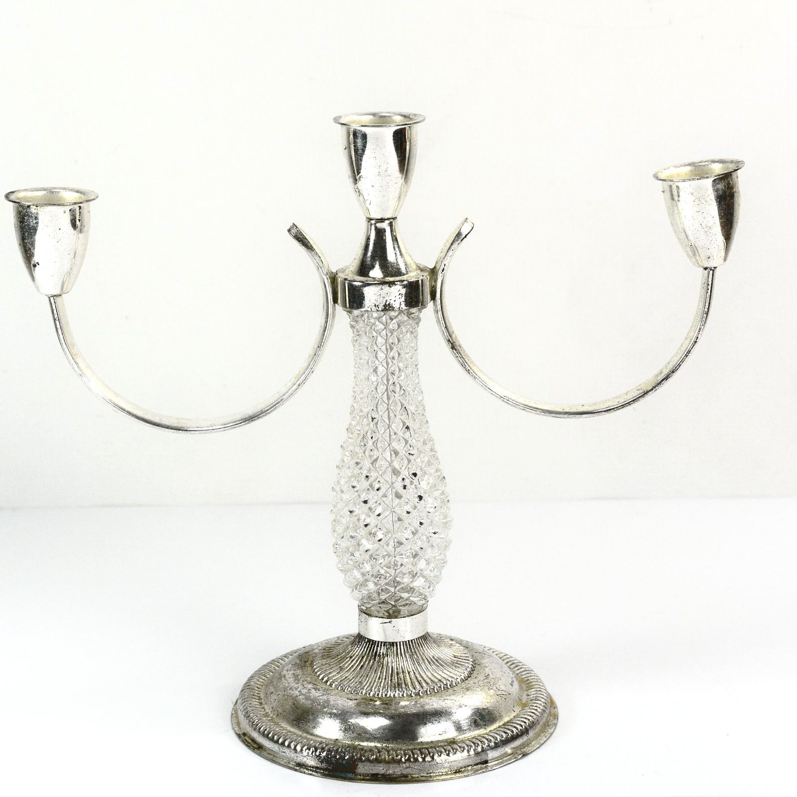 Three Point Plated Candlestick From The 1970s, La Pierre, France photo buy