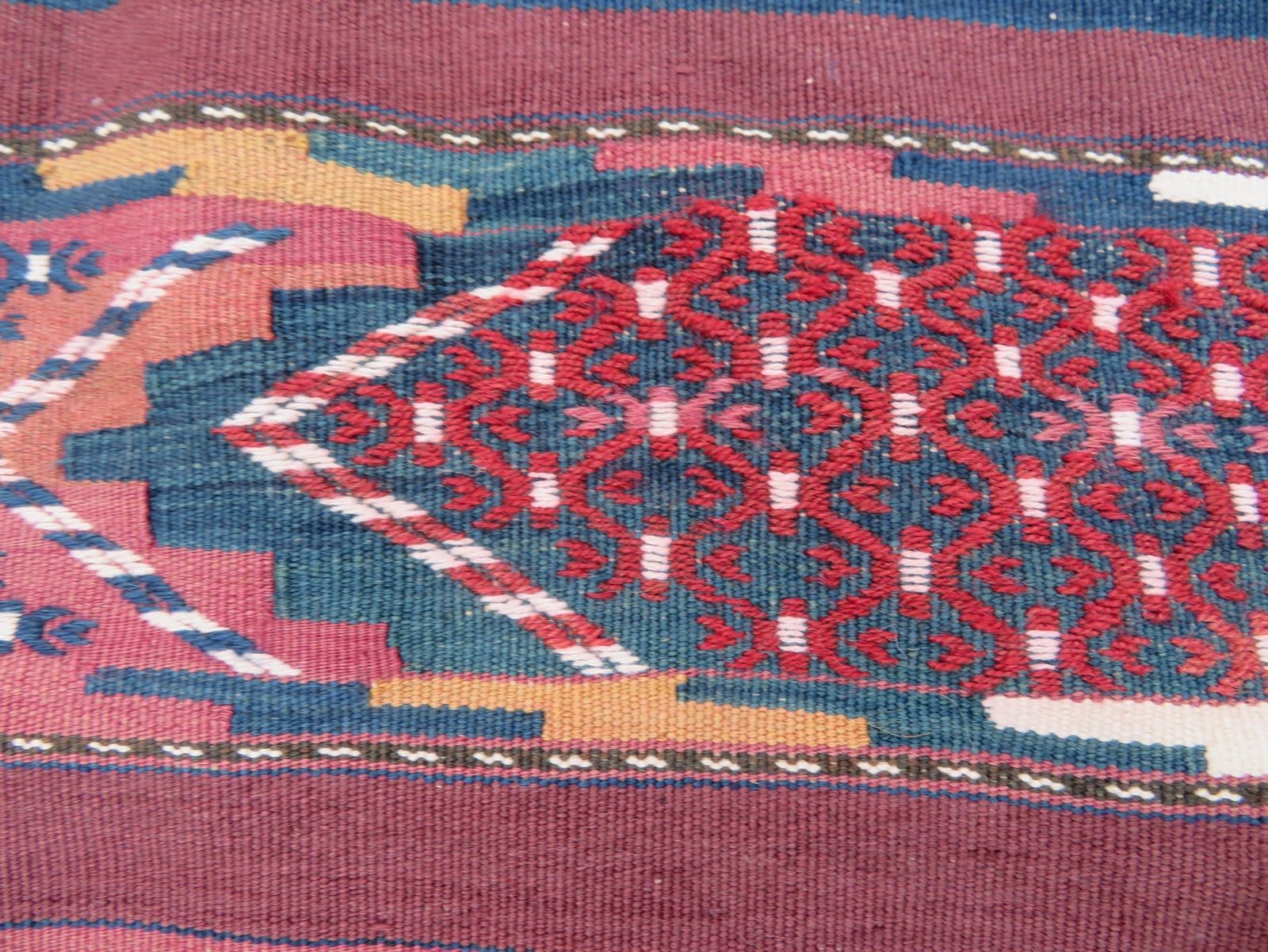photo for sale Rare Antique Tekke Turkmen Flat Weave Palas Kilim.Tekke Tribes Of Turkmenistan.Cicim Technique.283cm X 145cm.