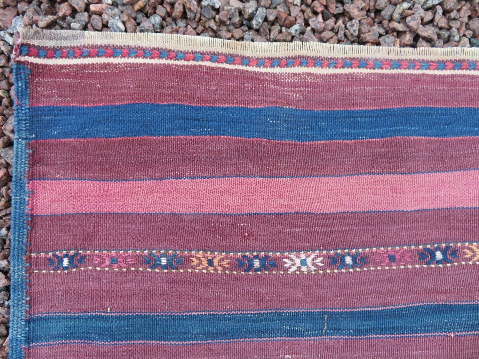 Textiles Rare Antique Tekke Turkmen Flat Weave Palas Kilim.Tekke Tribes Of Turkmenistan.Cicim Technique.283cm X 145cm. photo