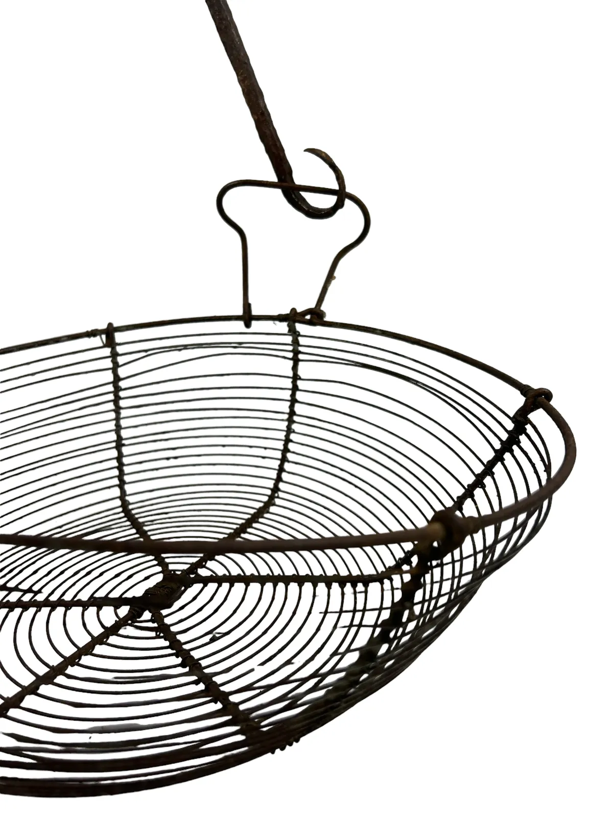 A Rare French 1920’s Large Antique Wire Basket, photo Home Decor