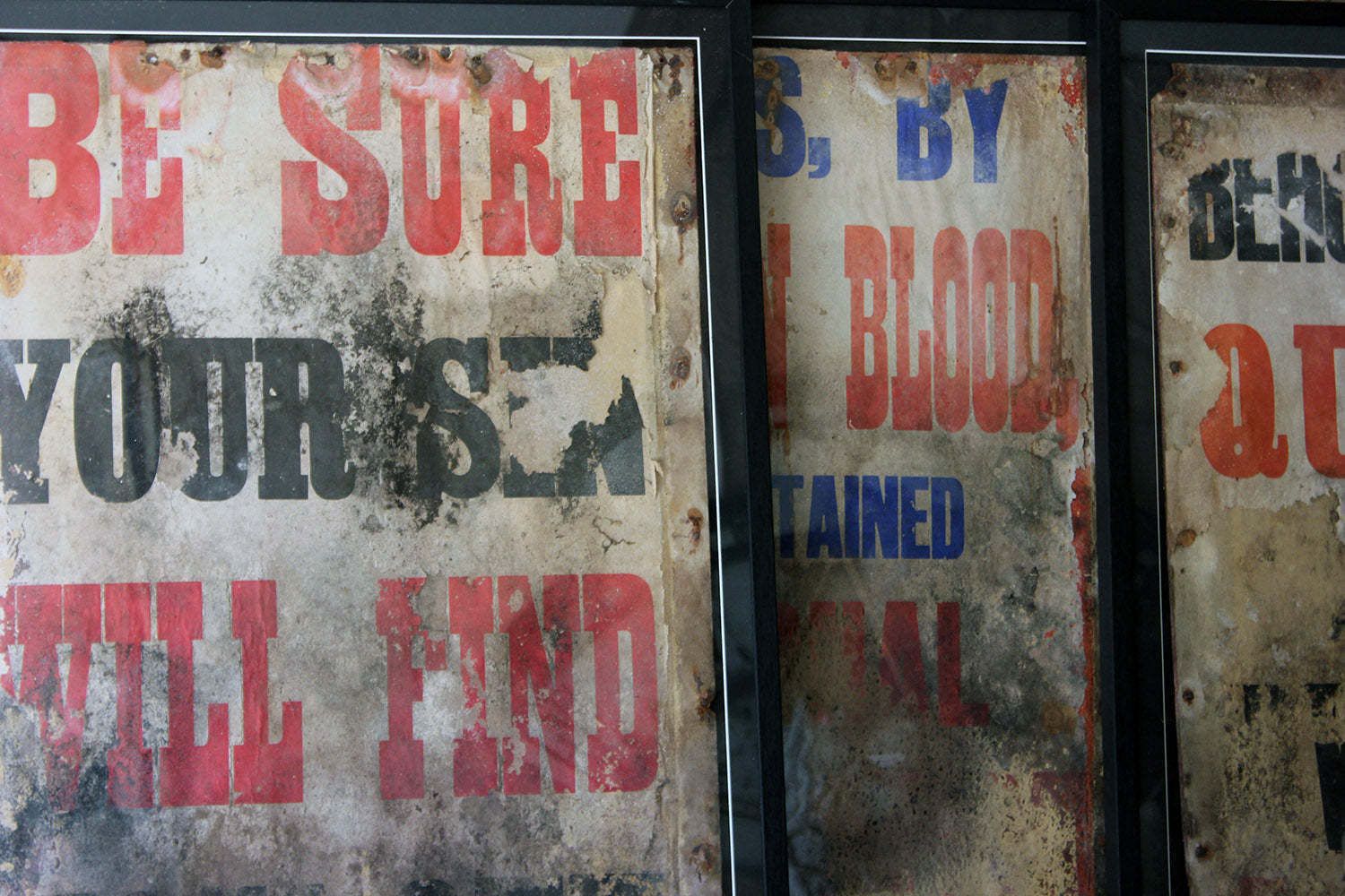 A Group Of Five Large Framed Pentecostal Movement London Assemblies Of God Sermon Posters C.1964