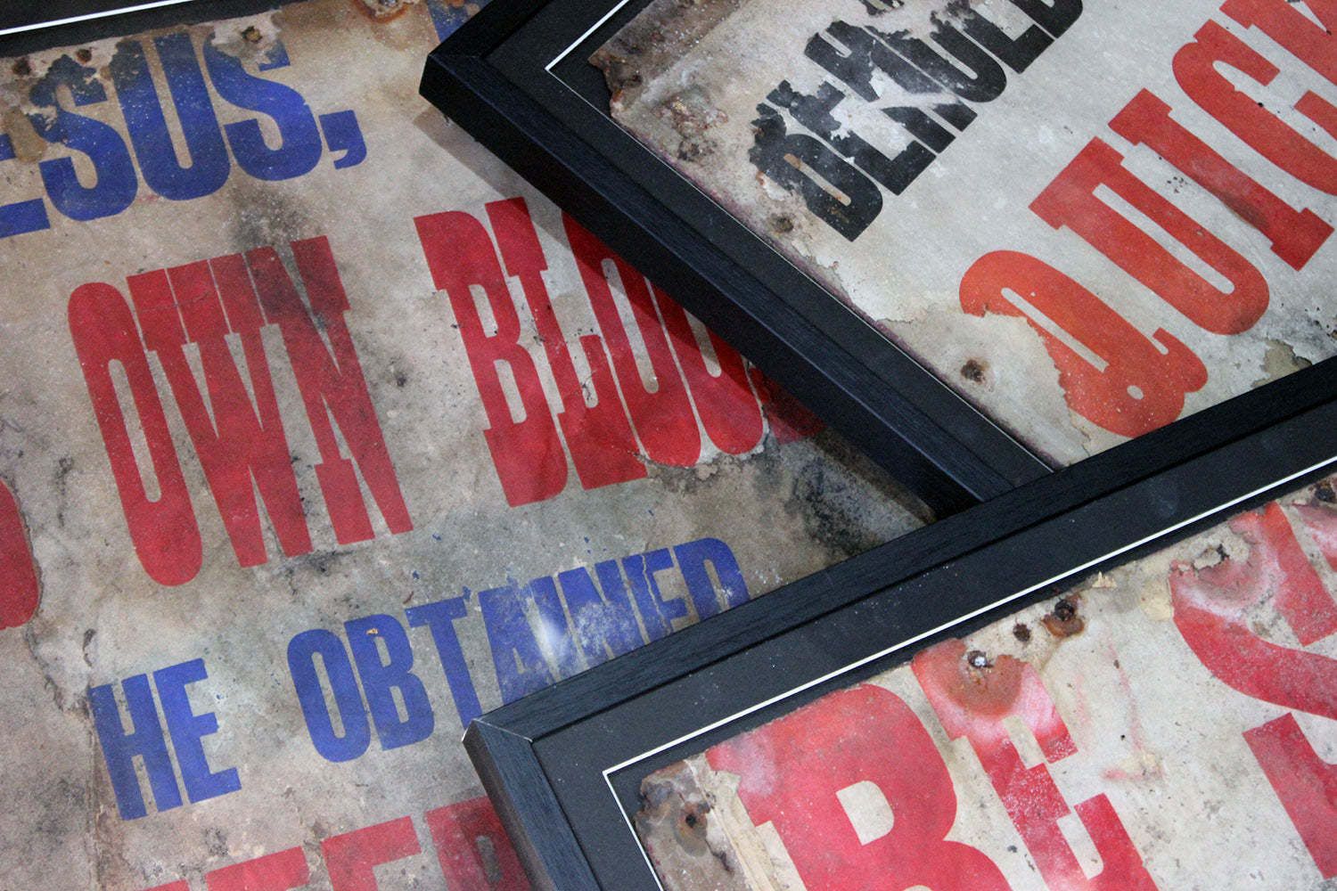 A Group Of Five Large Framed Pentecostal Movement London Assemblies Of God Sermon Posters C.1964 photo 2750.0
