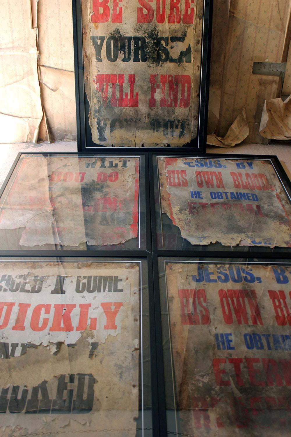 photo buy A Group Of Five Large Framed Pentecostal Movement London Assemblies Of God Sermon Posters C.1964