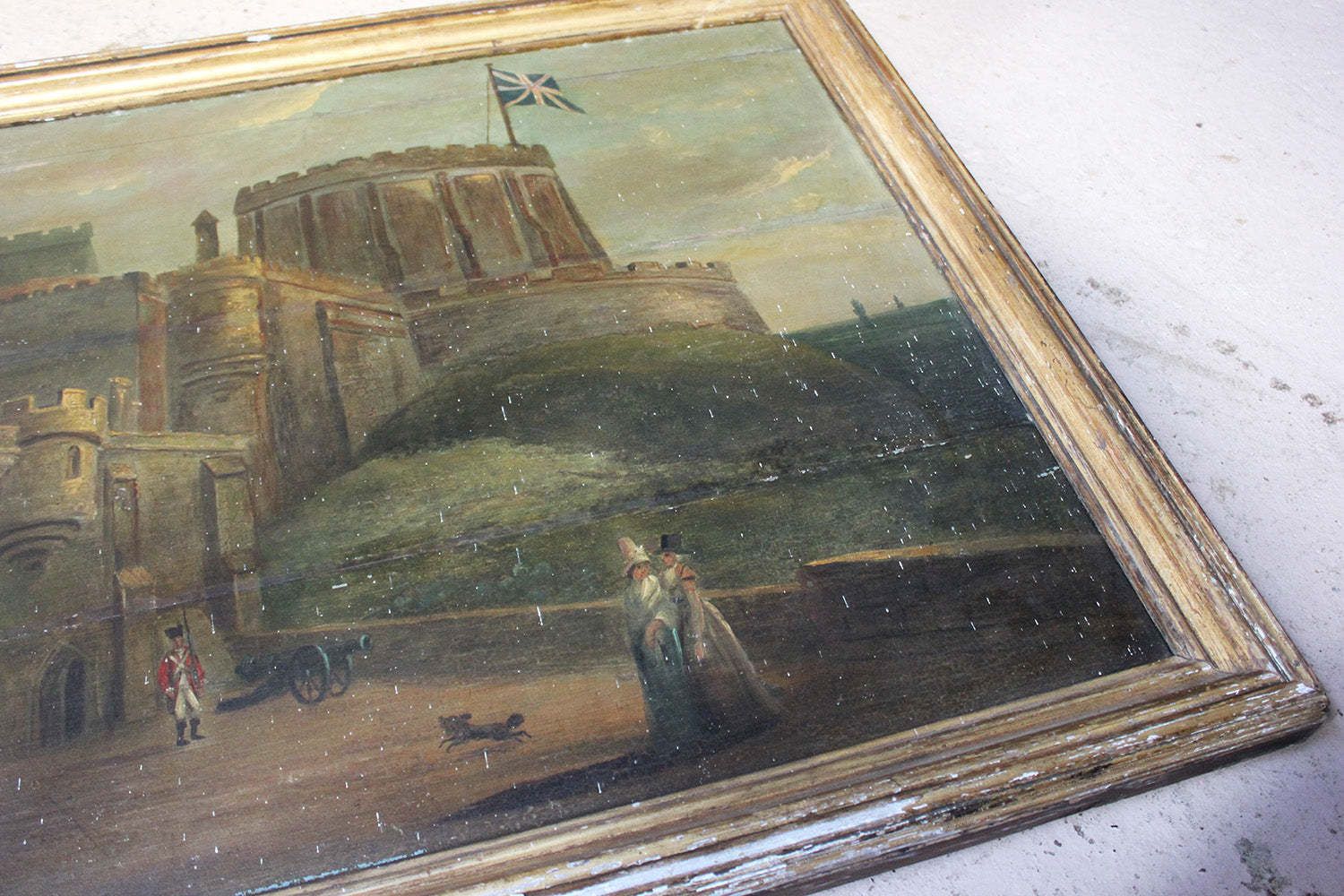 An 18thc English Provincial School Oil On Panel Of Windsor Castle; Horton Lodge, Windsor, Berkshire C.1770 photo furniture