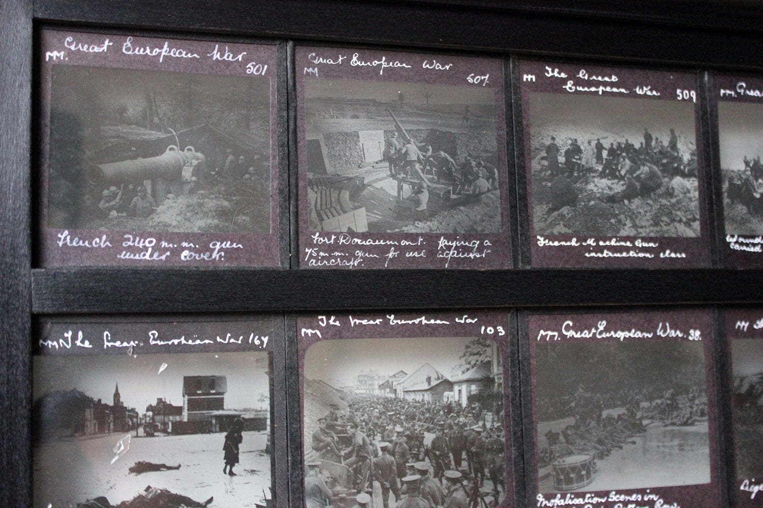 photo vinterior A Unique Collection Of Forty Nine Light Box Framed Lantern Slides Of Wwi Interest C.1914 18