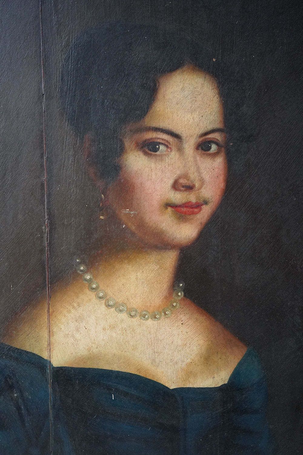 photo furniture An Early 19thc French School Oil On Board Portrait Of A Lady C.1830