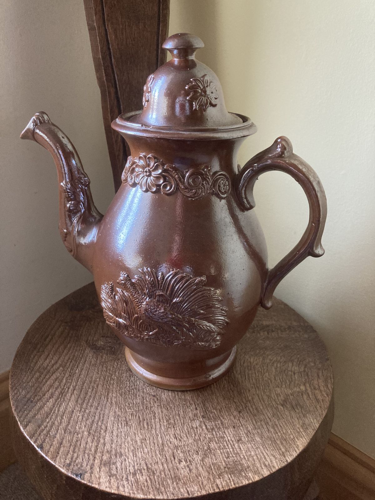 19th Century Derbyshire Stoneware Salt Glazed Coffee Pot