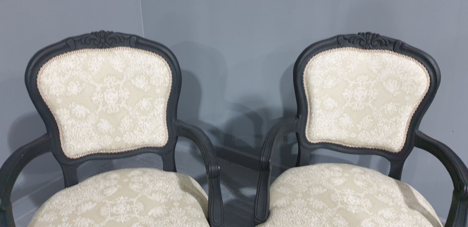 Pair French Painted Bergere Sidechairs photo Furniture