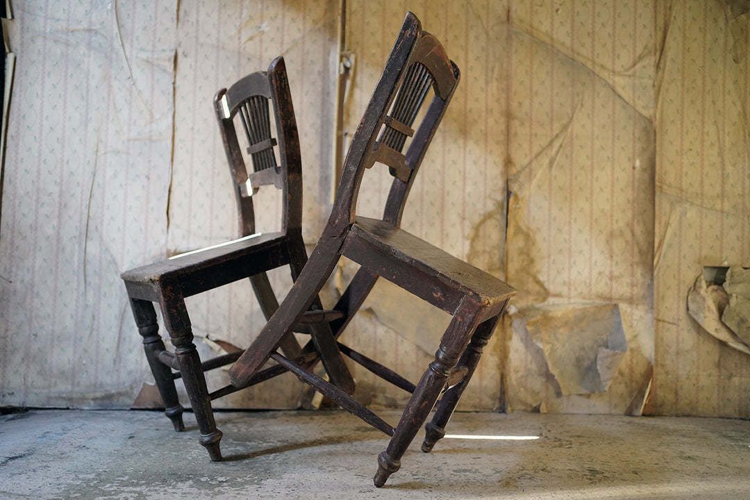 A Pair Of 19thc Irish Provincial Painted Side Chairs C.1840