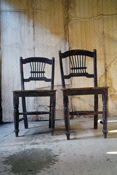 A Pair Of 19thc Irish Provincial Painted Side Chairs C.1840 photo furniture